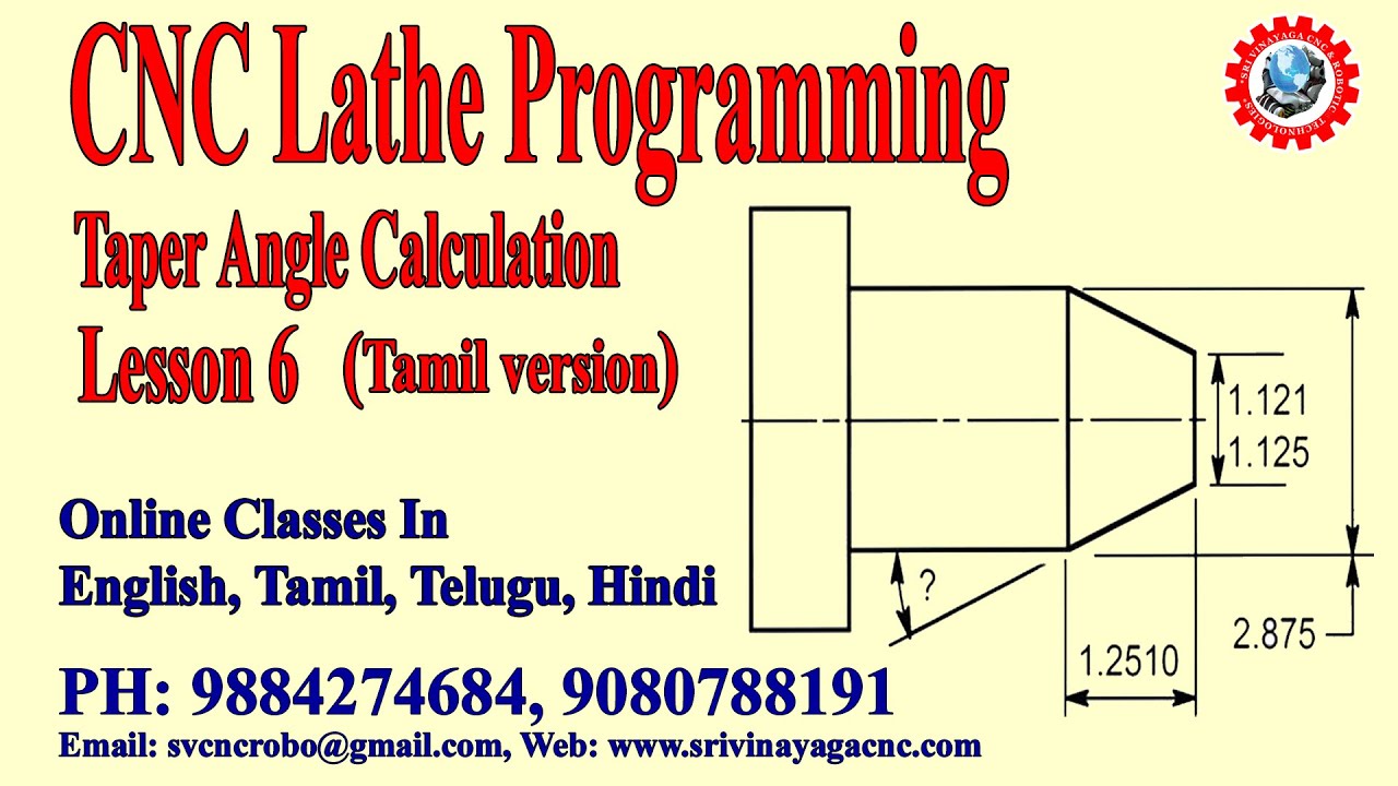 Angle Calculation For Cnc Turning Tamil - Cnc Taper Turning Program Tamil - Taper Angle Calculation
