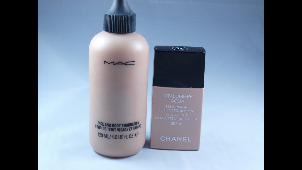 Comparación: Vitalumiere aqua de Chanel VS Face & Body de MAC