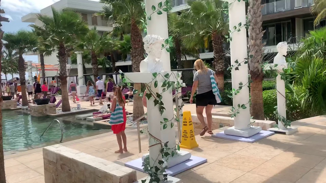 Pool at Breathless Riviera Cancun. Topless optional.