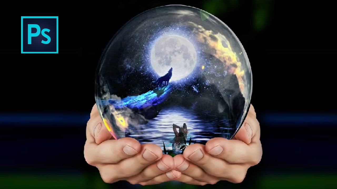 how to put image inside a bubble  photoshop tutorial  photo manipulation