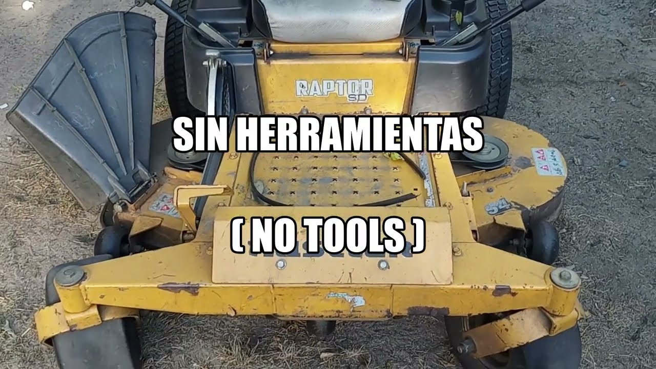 como cambiar la correa hidraulica de un HUSTLER SD RAPTOR                          sin Herramientas.