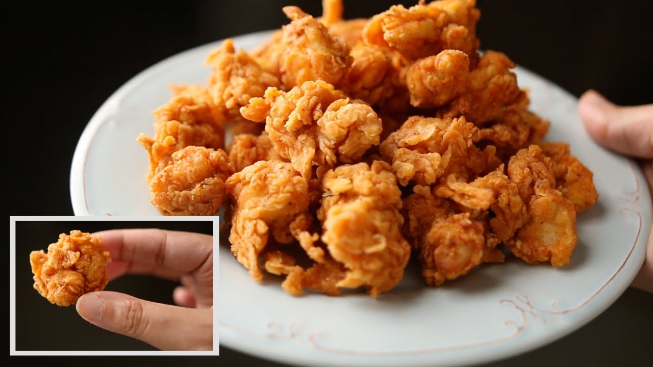 فشار الدجاج المقرمش (تشيكن بوب كورن) على طريقة كنتاكي!