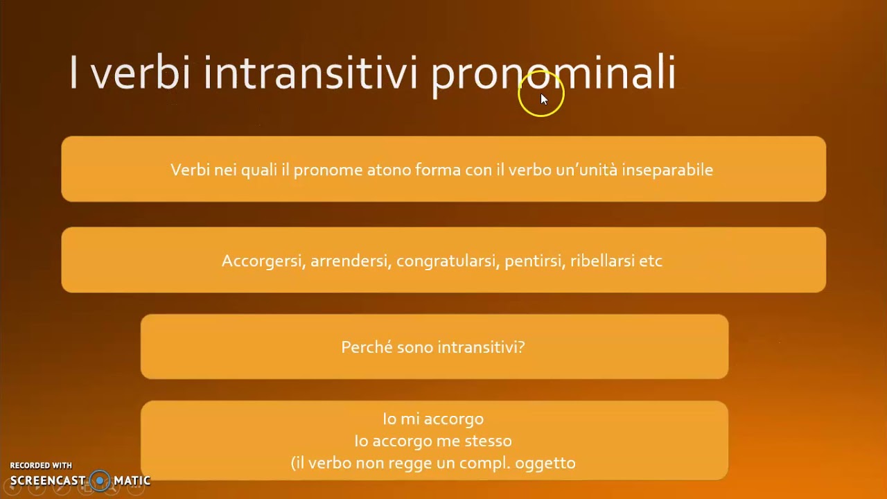 La forma riflessiva, verbi intransitivi pronominali e verbi personali e impersonali