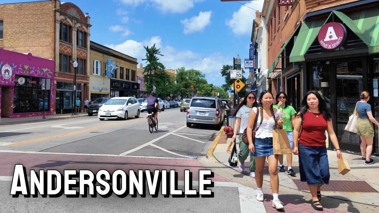 Summer in CHICAGO | Andersonville Neighborhood Walking Tour - 4K