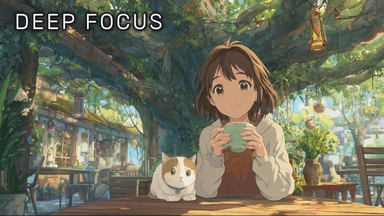 Deep Focus Music for Sleep & Study (3 Hours) | Under the Quiet Café Tree