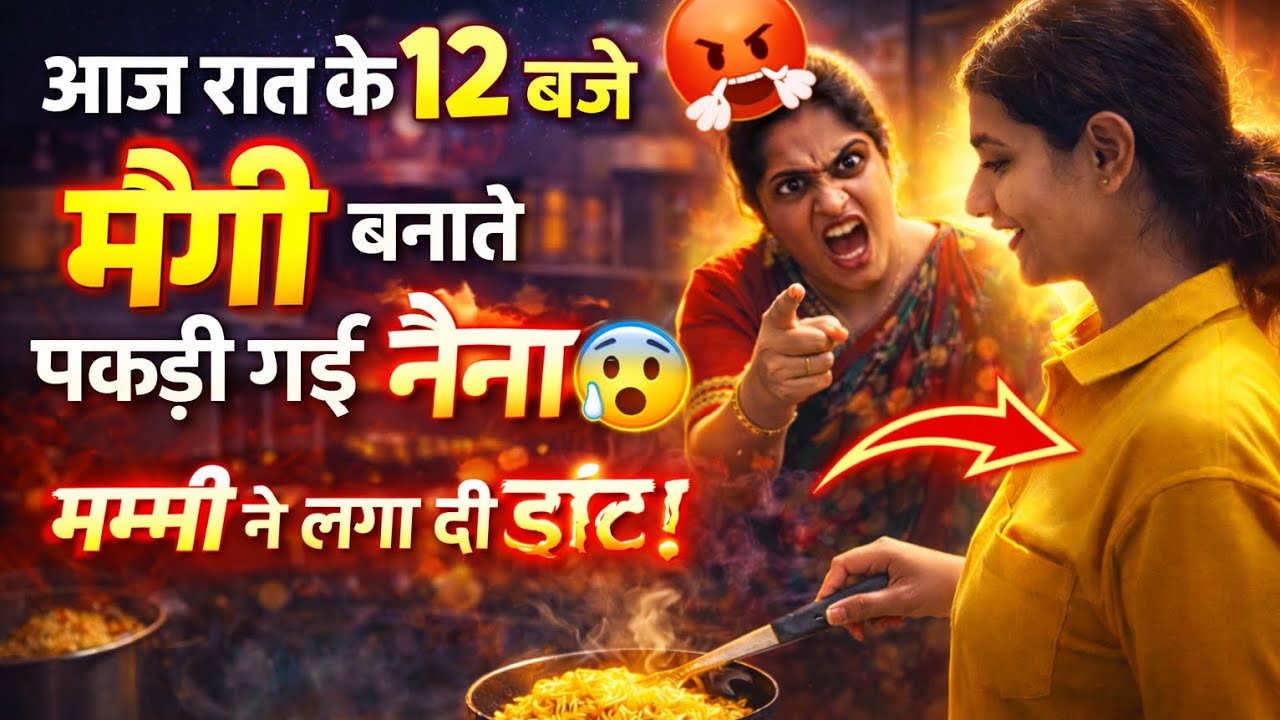 Aaj Raat 12 Baje Maggi Banate Pakdi Gayi Naina 😱 | Mummy Ne Laga Di Daant!#naina#magi#nightvlog#like