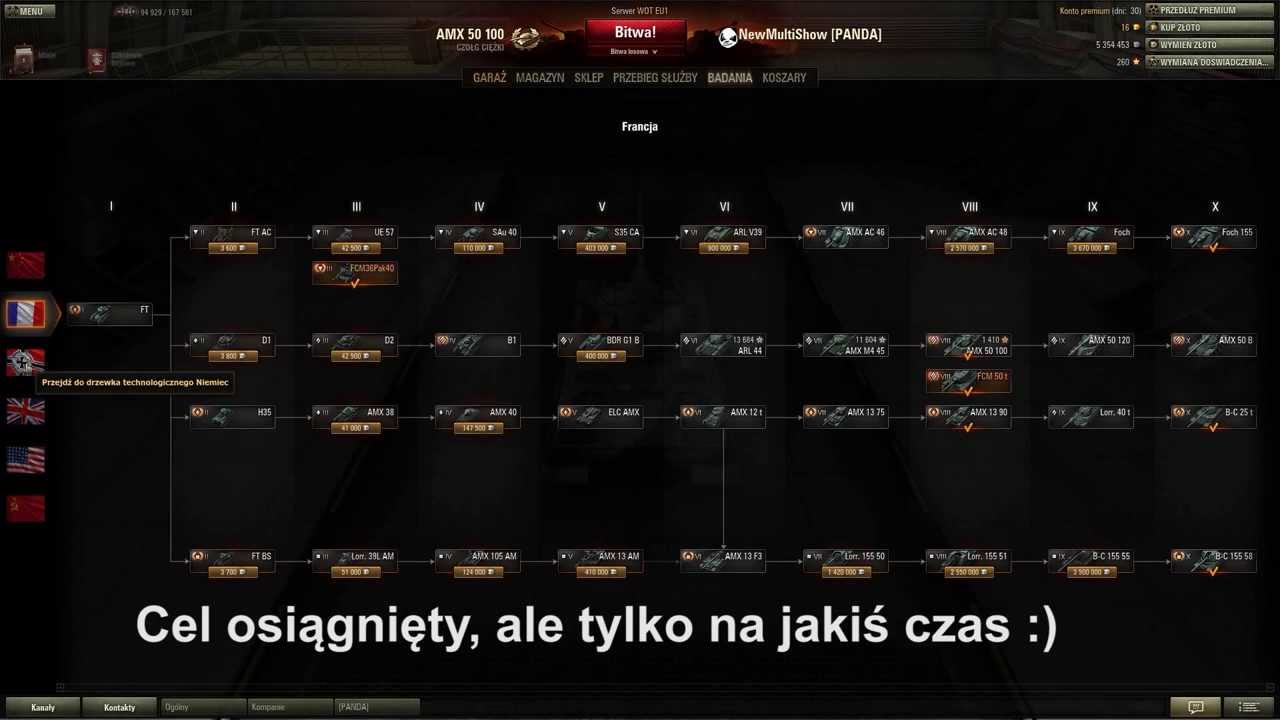 W Pełni Odblokowane Drzewka Technologiczne w grze World Of Tanks