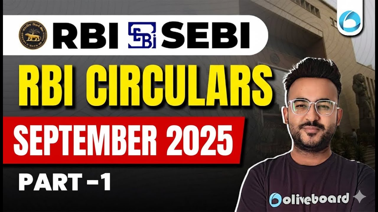 RBI Circulars | Sept 2025 | Part 1 | Finance Current Affairs | RBI Grade B  | PFRDA | SEBI | IRDAI