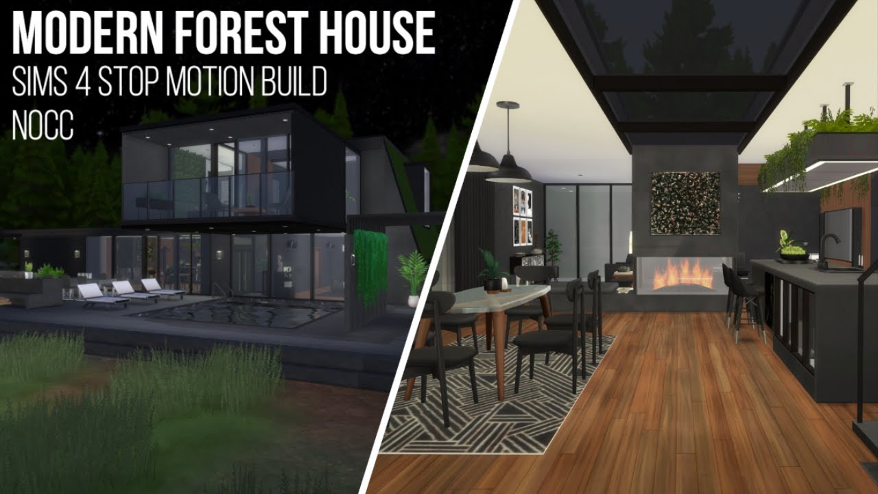 Modern Forest House | The Sims 4 Stop Motion Build | No CC