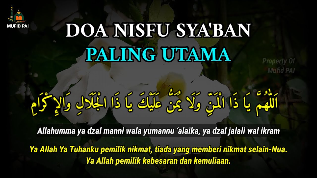 Doa Nisfu Sya'ban Arab Latin Terjemah