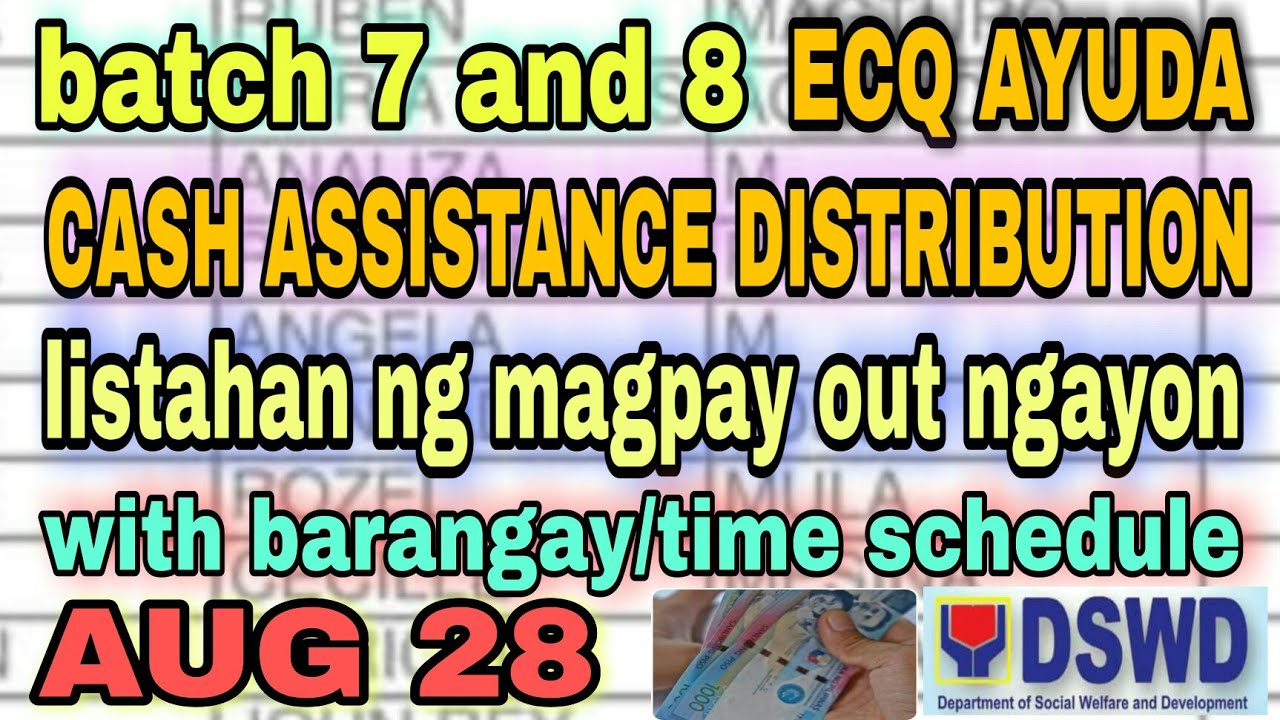 ECQ CASH ASSISTANCE listahan ng mga benepisyaryo para sa pamamahagi ng AYUDA/NCR valen