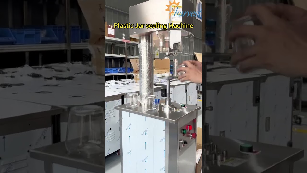 #Semi automatic plastic food container sealing #machine, #Manual PET can #seamer #manufacturing