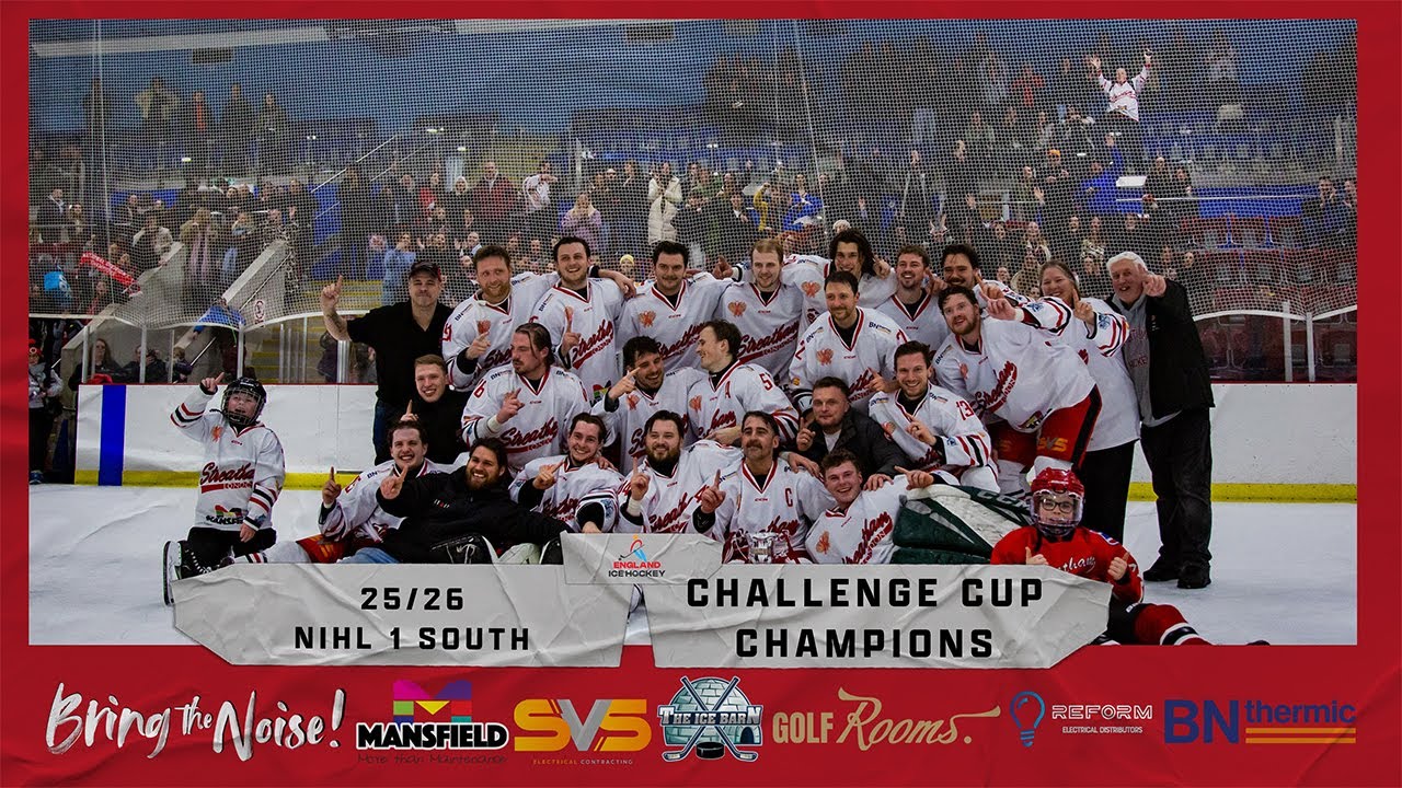 Party On The Pad as Streatham Redhawks Celebrate lifting the NIHL 1 SOUTH CHALLENGE CUP