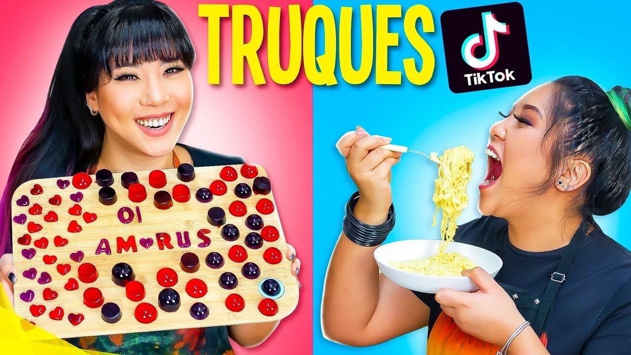 TESTANDO TRUQUES DE COMIDA DO TIK TOK!! FOOD HACKS | Blog das irm&atilde;s