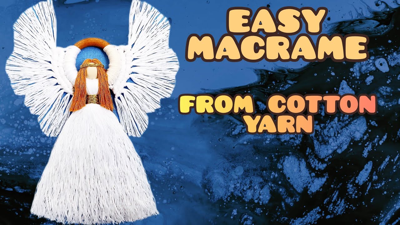 Cool gift ideas 😍 DIY macrame angel from yarn. Macrame wall decoration, easy macrame tutorial, yarn