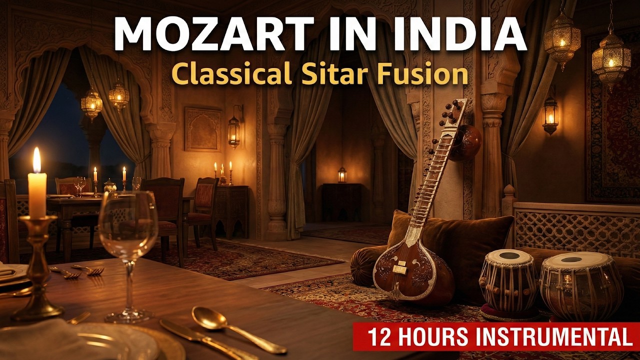 Mozart Goes Indian Classical | 12 Hours Sitar & Tabla Restaurnat Background Music for Fine Dining