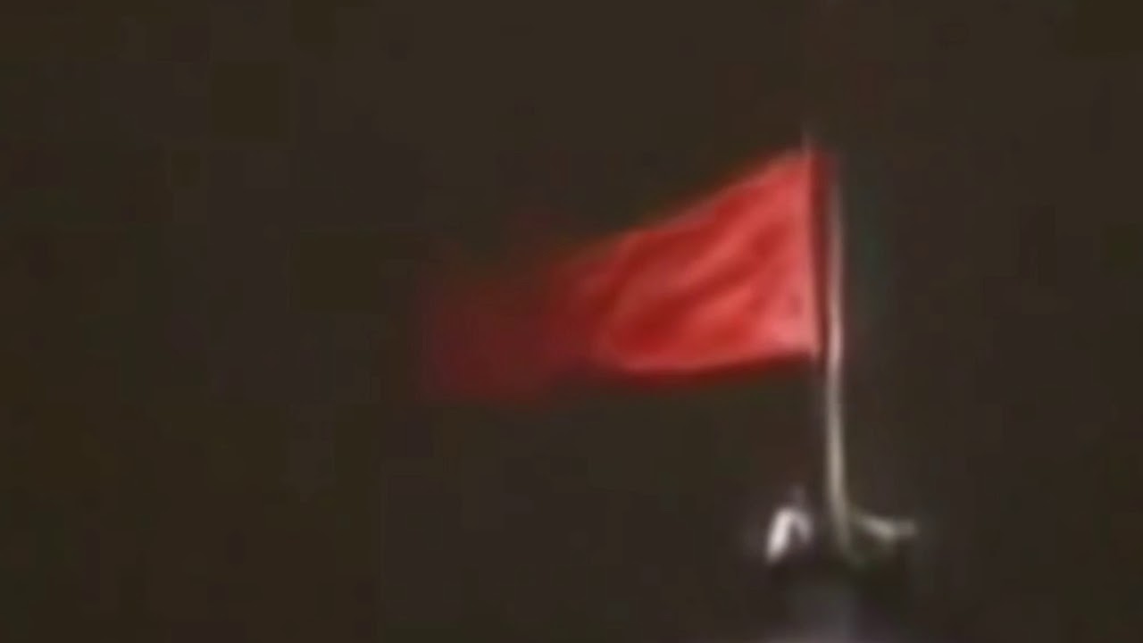 Soviet union flag lowered with ussr anthem