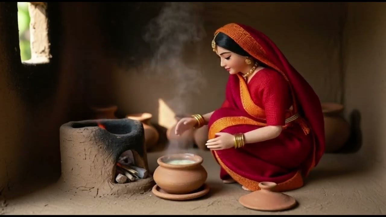 Miniature Doll Halwa Cooking ASMR | Indian Village Tiny Kitchen Sweet
