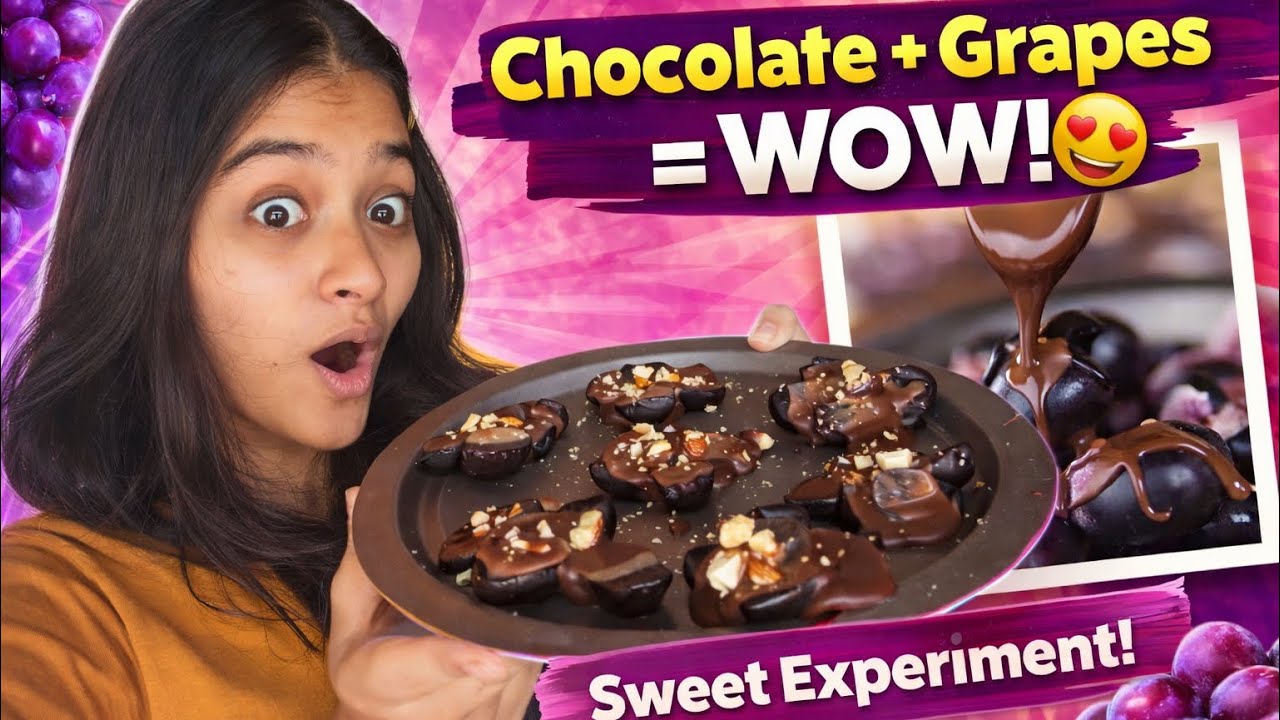 Making Chocolate Grape Dessert at Home 🍫🍇 | Easy & Tasty Recipe Vlog 🌻  | Simple Homemade Dessert 🍮