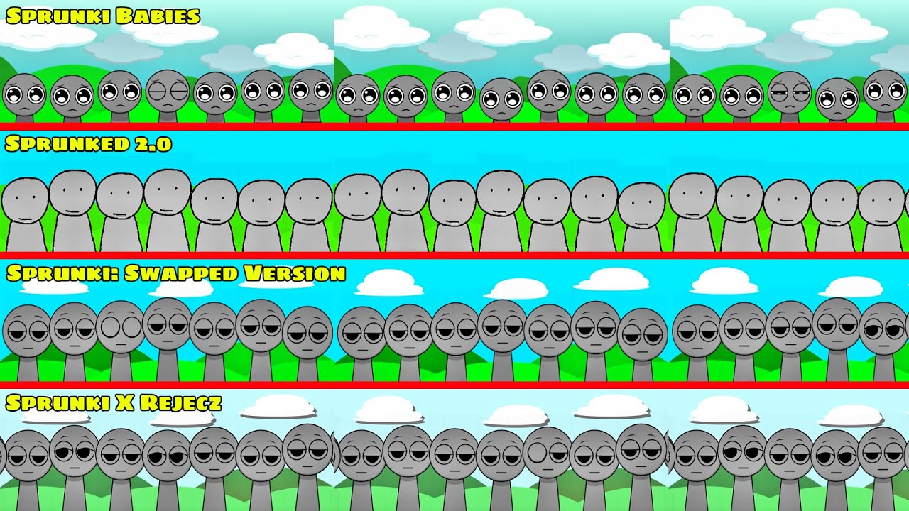 Mix all together characters in Sprunki | Sprunki Babies vs Sprunked 2.0 vs Sprunki: Swapped Versi...