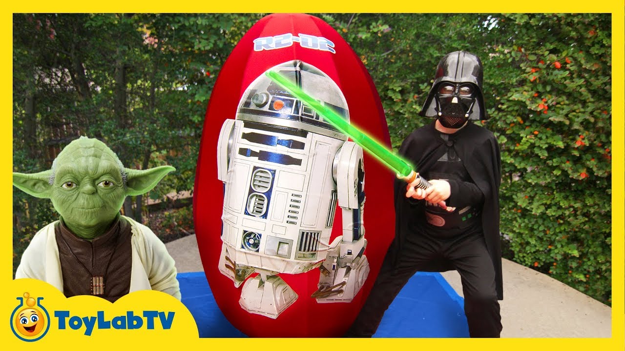 GIANT EGG SURPRISE OPENING! Star Wars The Force Awakens Toys Kids Video