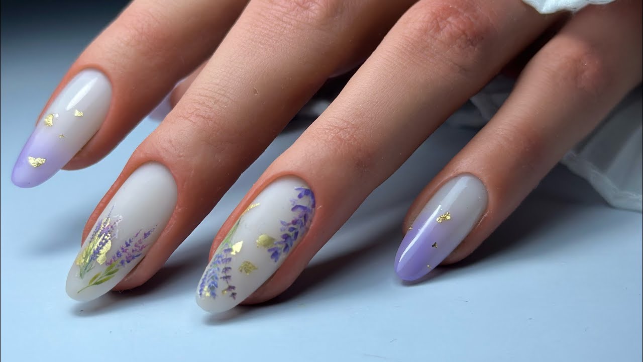 Wait Until You See The Gold Detail 💜✨ | Lavender Ombre Nails