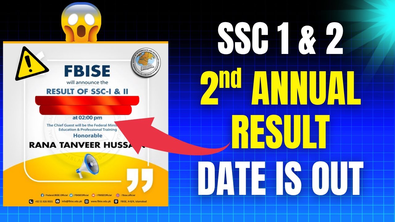 BIG ALERT! FBISE SSC 2nd Annual Examination Result 2025🔥