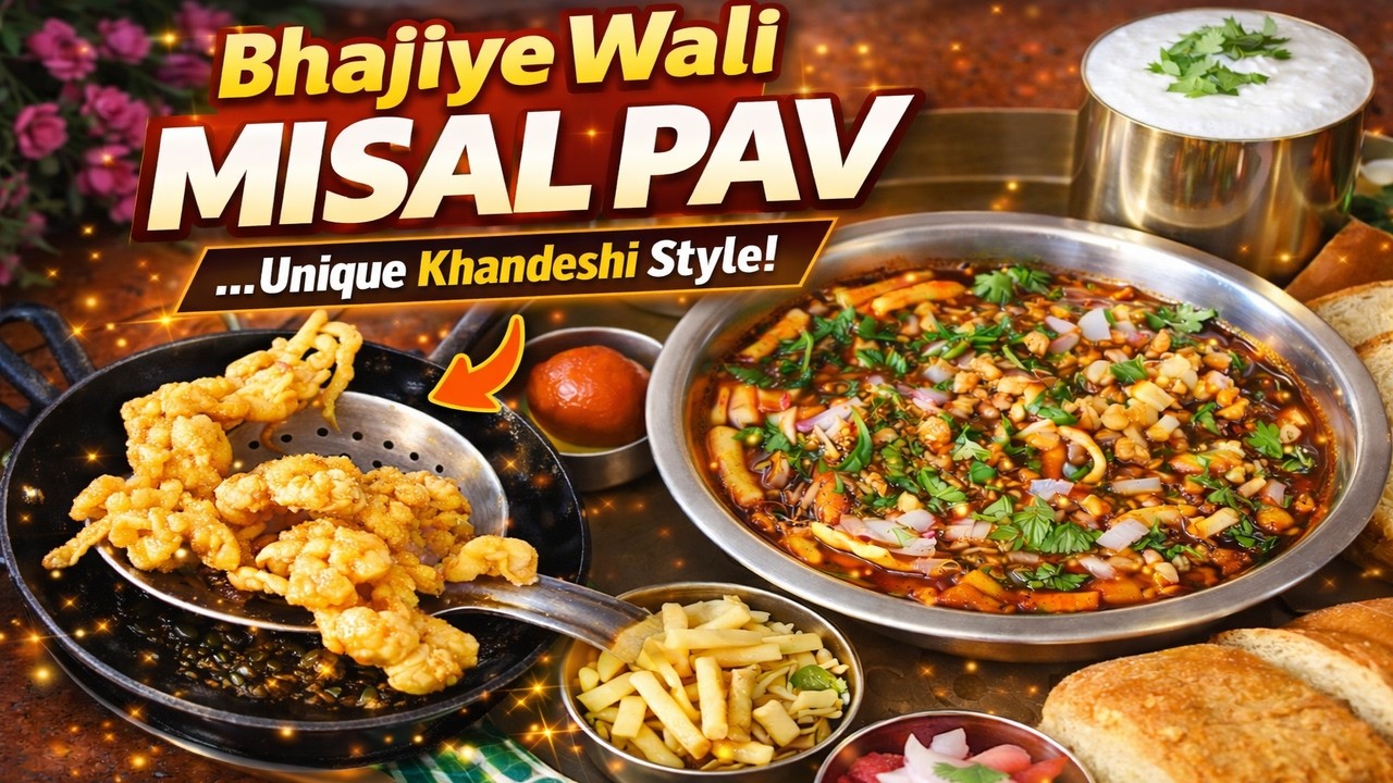 👉 Bhajiye Wali Unique Misal Pav 😍| Khandesh Bhusawal Special Matki Misal | Jhatpat Laal Tarri Recipe