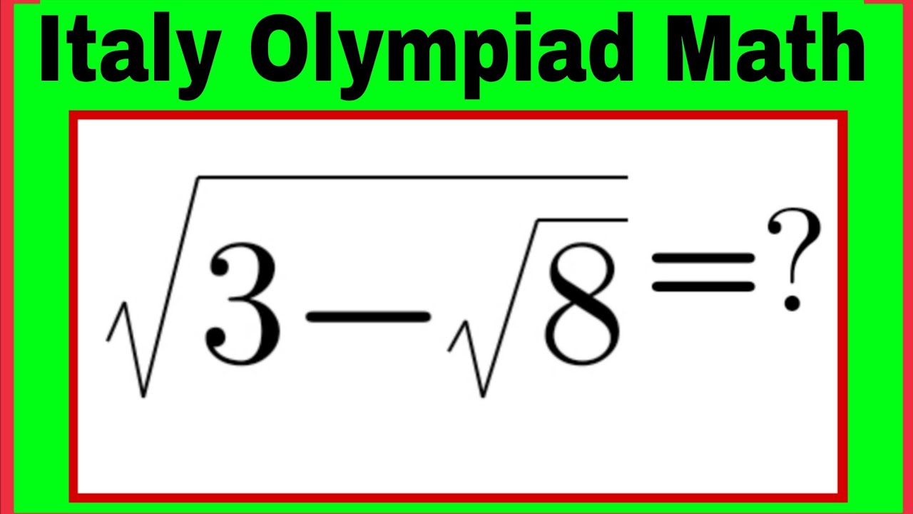 Italy|A Nice Square root Math Problem Can you solve this? #mathchallenge #maths #algebra 