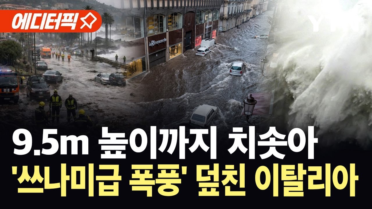 [에디터픽] 9.5m 높이 해일 덮쳐…이탈리아 동부 해안 지역 '초비상' / YTN