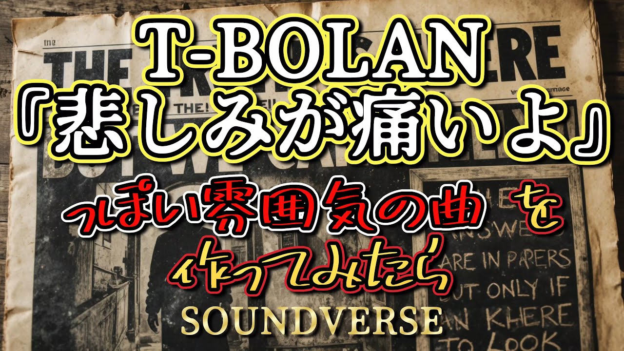 ▶ T-BOLAN『悲しみが痛いよ』っぽい雰囲気の曲を作ってみたら】Echoes of a Fading Sky：薄れゆく空の残響【和訳】（完全版)大人になる過程で失った無邪気さ、正直さへの郷愁。
