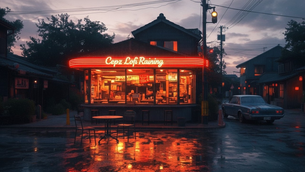 Rainy Japanese Town 🌙 Chill Lofi Beats for Peaceful Focus & Relax