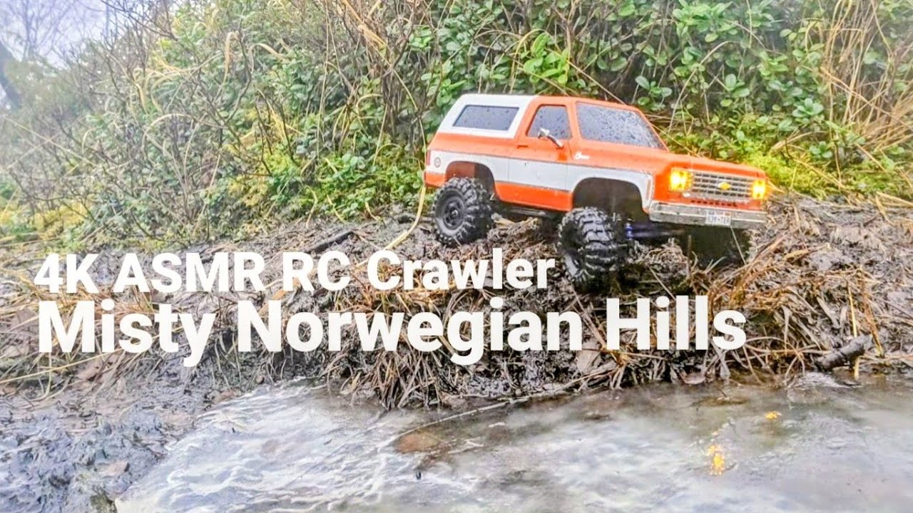 RC Crawler ASMR in Foggy Norwegian Mountains and Forest - FMS Chevrolet K5 1/24 Trail Ride