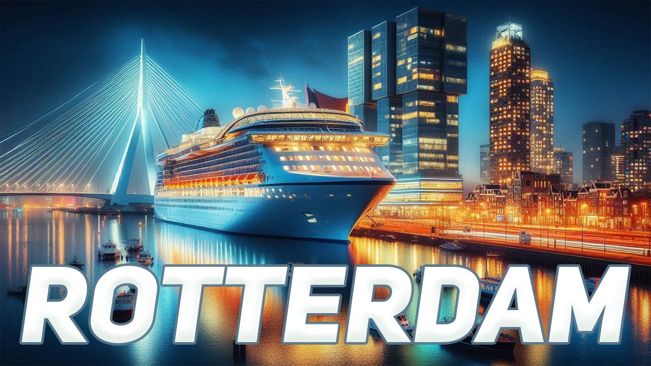 Epic Cruise Ship Exit from Rotterdam Port amazing Timelapse 4K