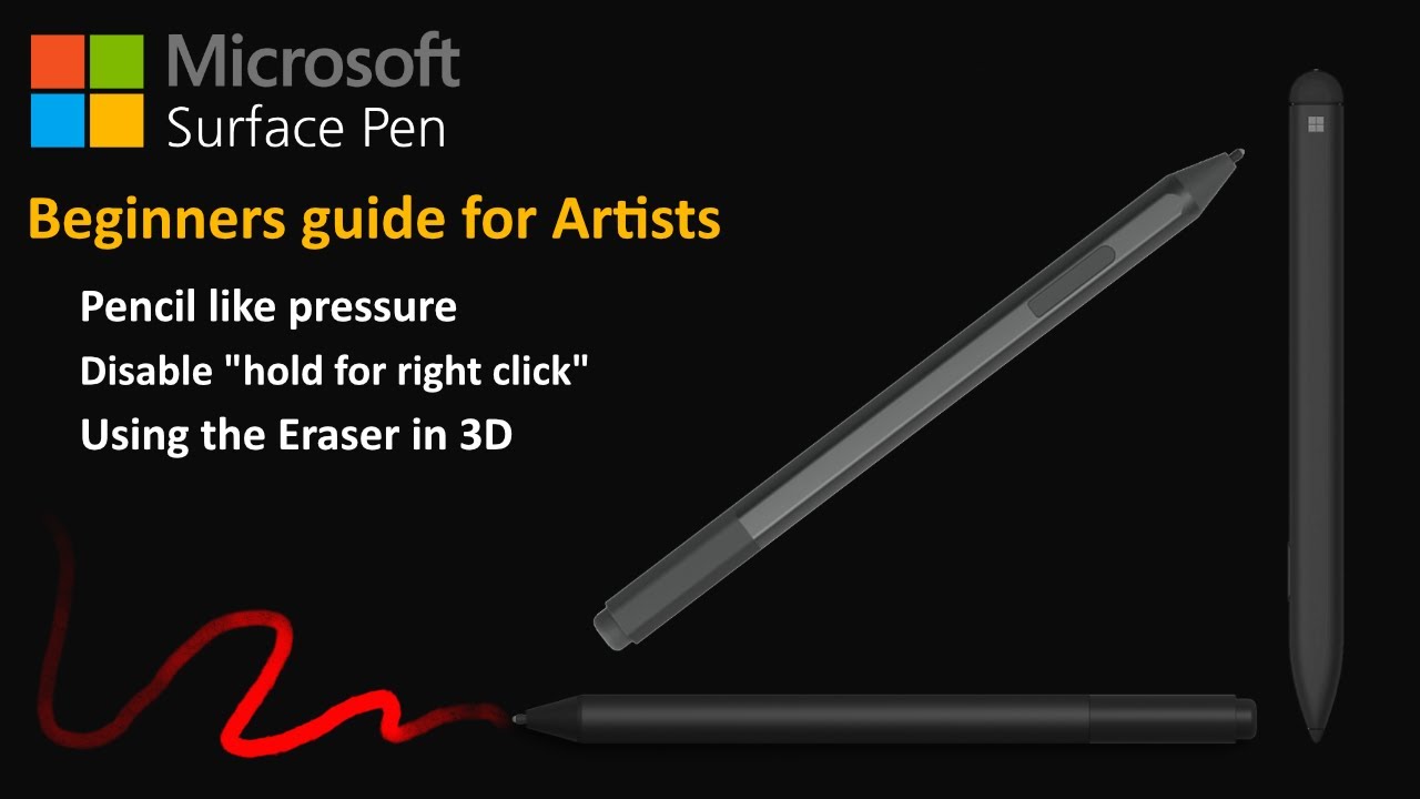 Surface Pen Beginners Guide for Artists and Note takers - Pencil like pressure, hidden settings