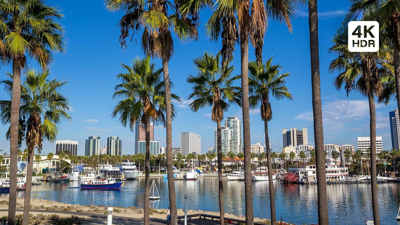 🇺🇸 Long Beach California Walking Tour · 4K HDR