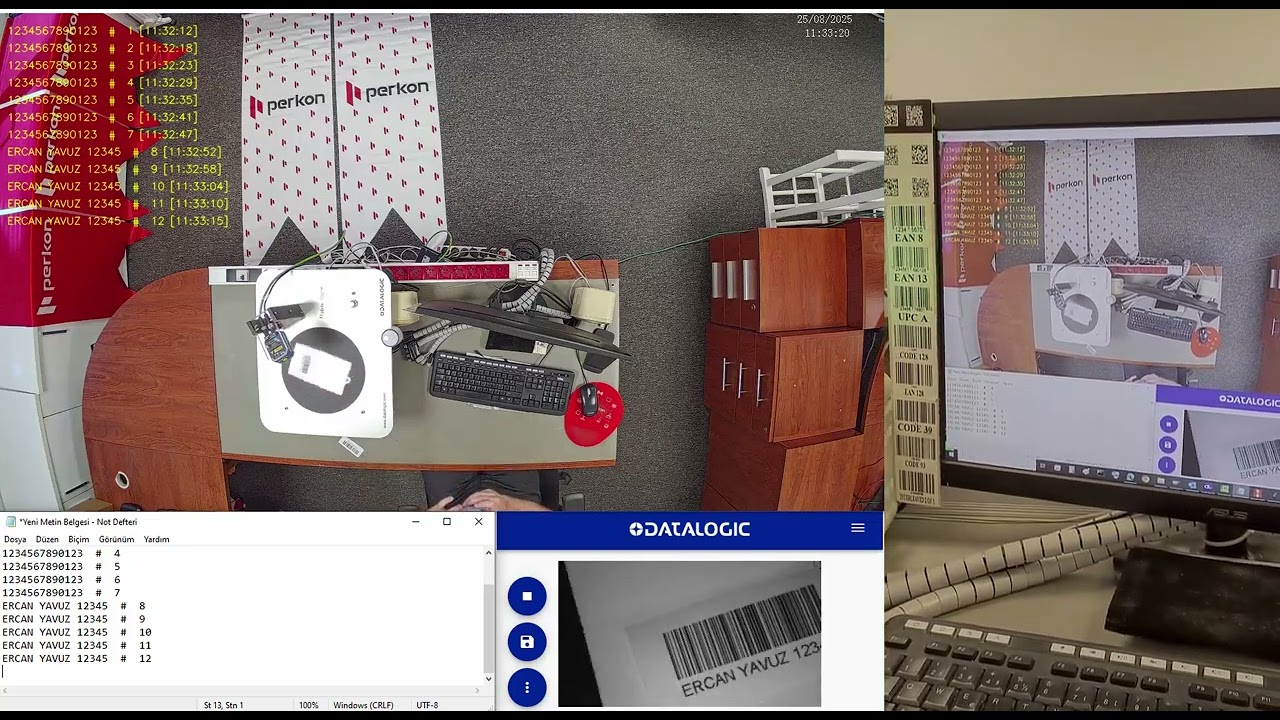 Datalogic Endüstriyel Barkod Okuyucu ve Honeywell Endüstriyel Kamera entegrasyon