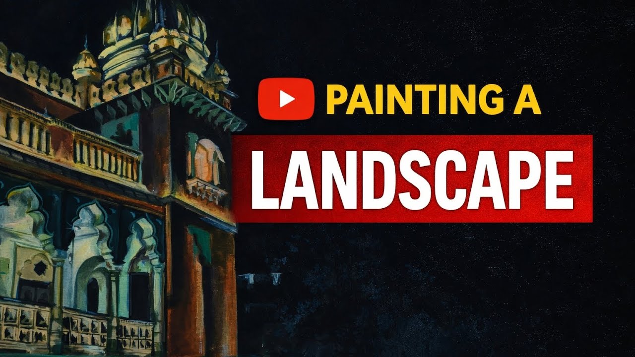 Magical Night Landscape Painting | Acrylic Art Process on Canvas 🌙✨