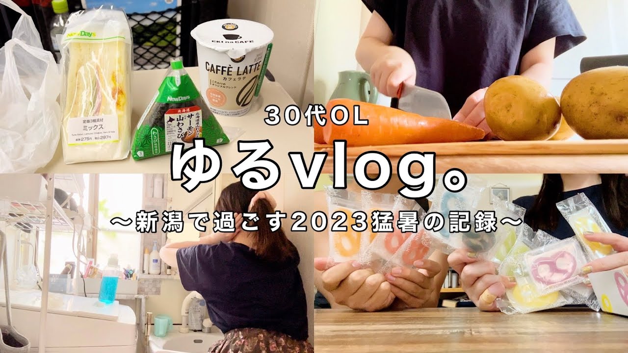 【vlog】実家に帰る🧳暑さに負けずゆるく過ごす🍧3食家カレー🔥【30代OL】