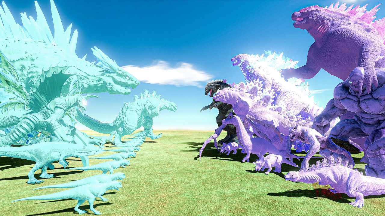 SHIMO vs Double GODZILLA – Cyan Monster Team vs Purple Monster Team