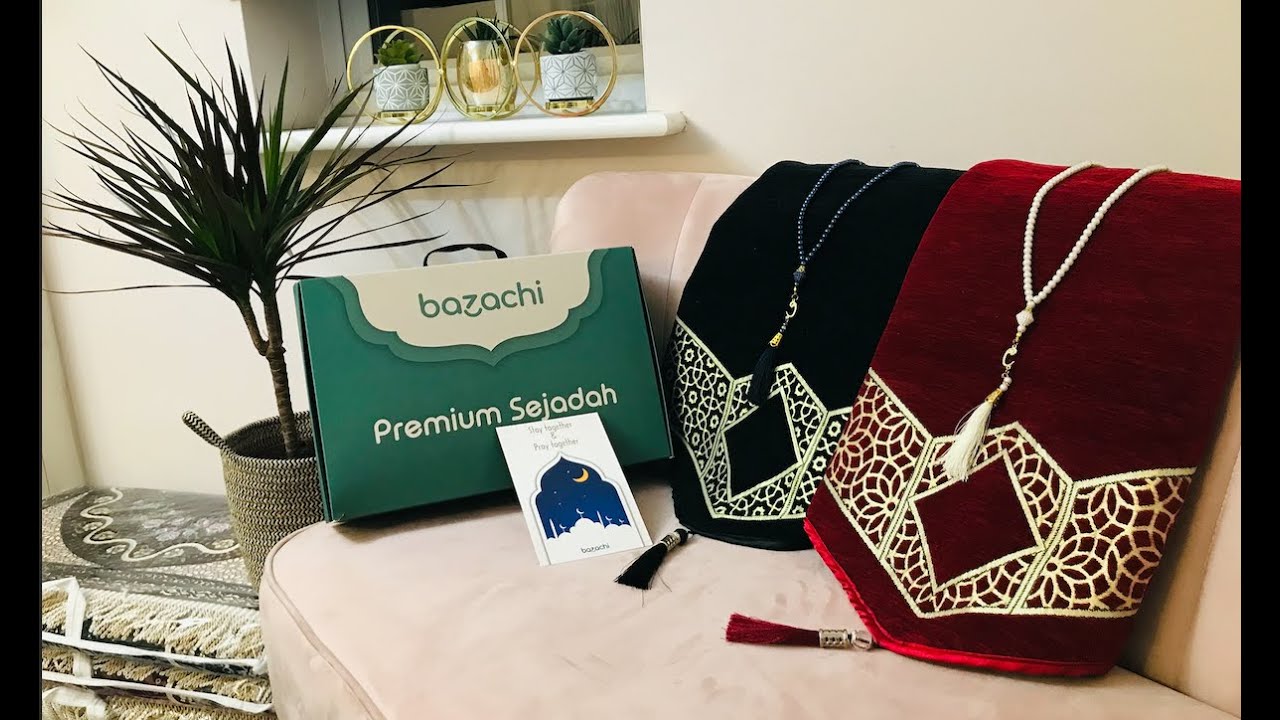 Couples Prayer Mats with Tasbih and Gift Packaging  | Muslim Wedding Gift