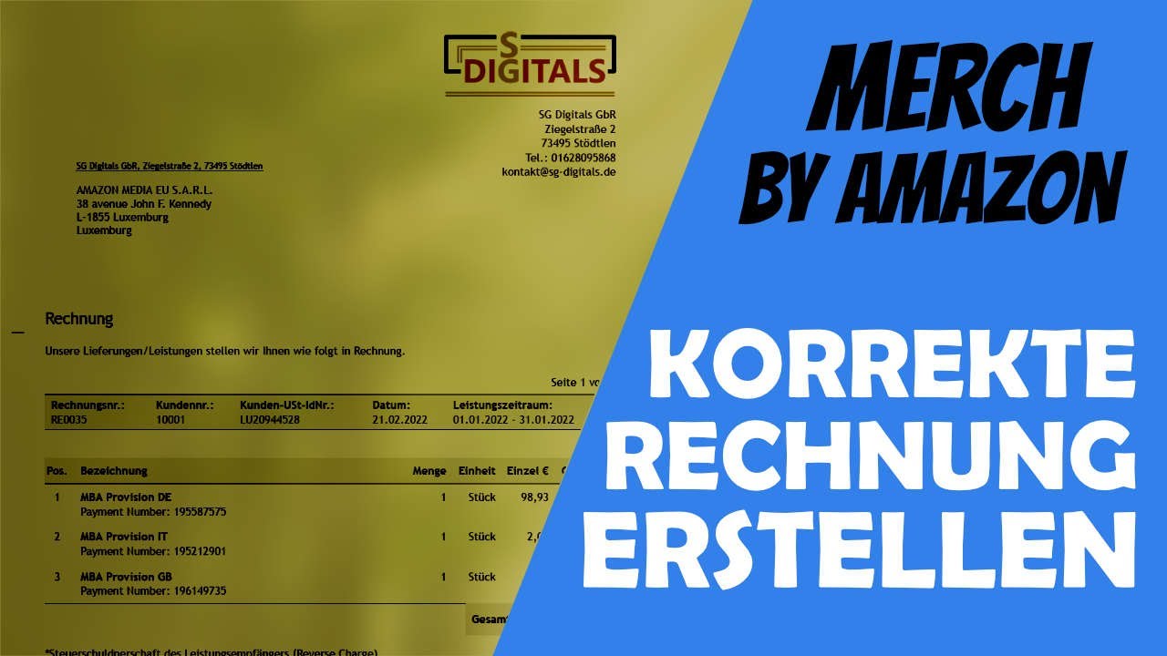 Merch by Amazon Rechnung richtig erstellen 2022 | Warum braucht es eine Rechnung?