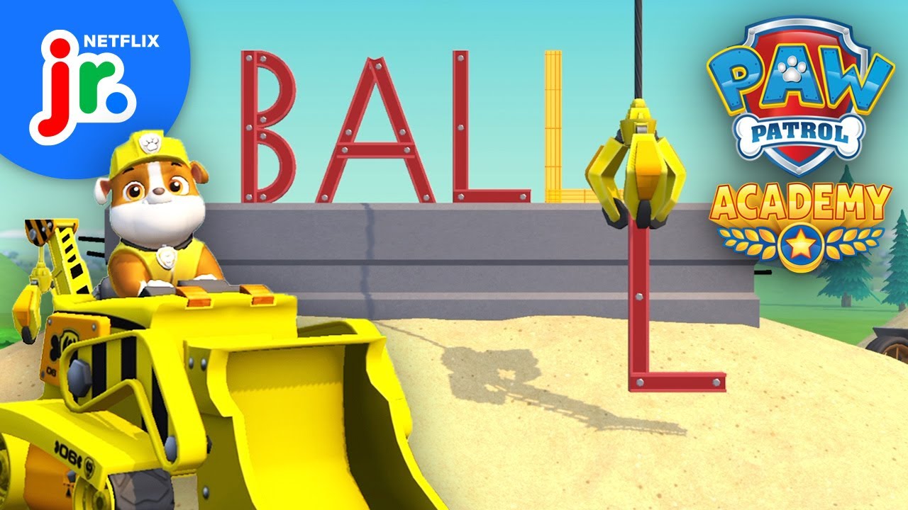 Build Letters with Rubble 🛠️ ABC Games for Kids | PAW Patrol Academy | Netflix Jr