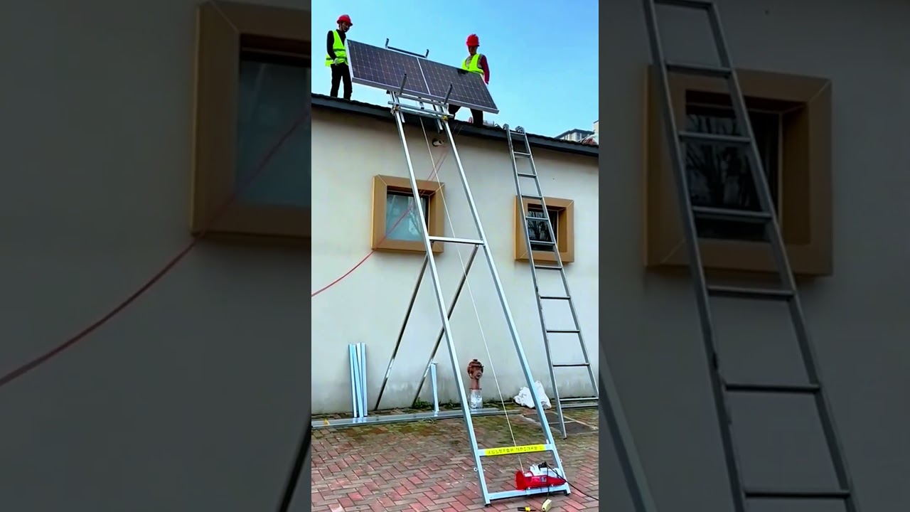 Genius DIY Lift Easily Hoists Solar Panels to the Roof! | Smart Invention for Solar Installation 🚀☀