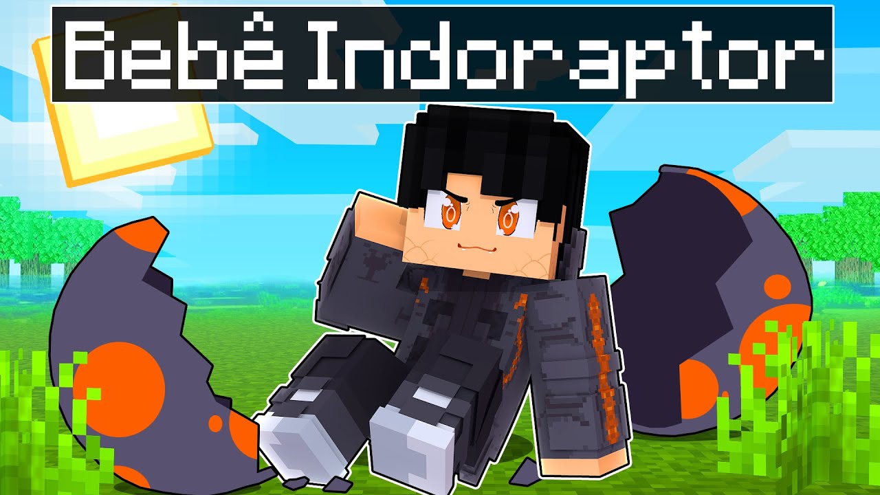 NASCI como um BEBÊ INDORAPTOR no Minecraft