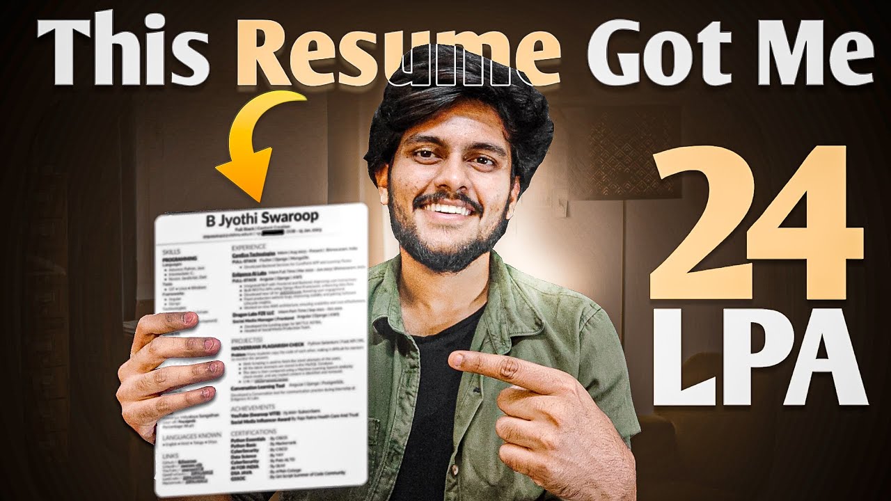 Resume That Got me 24 LPA || Resume Guidance For Freshers | Tips and How to Make Resume