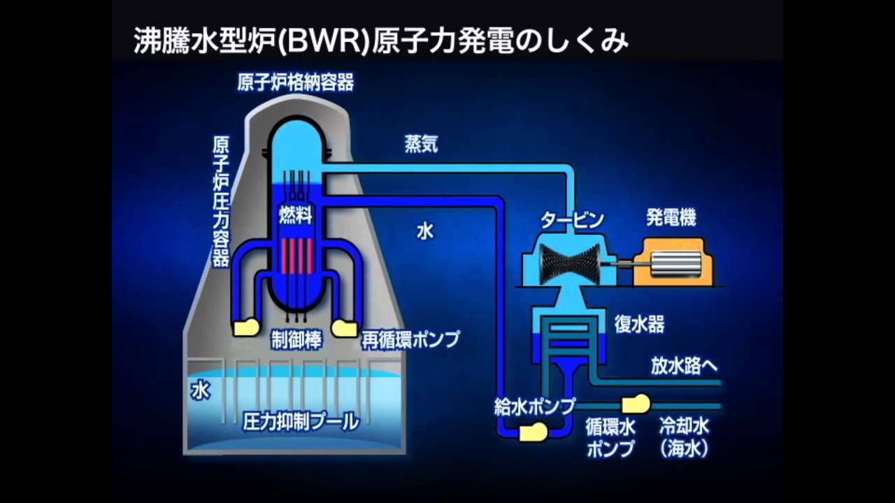 沸騰水型炉（BWR）原子力発電のしくみ