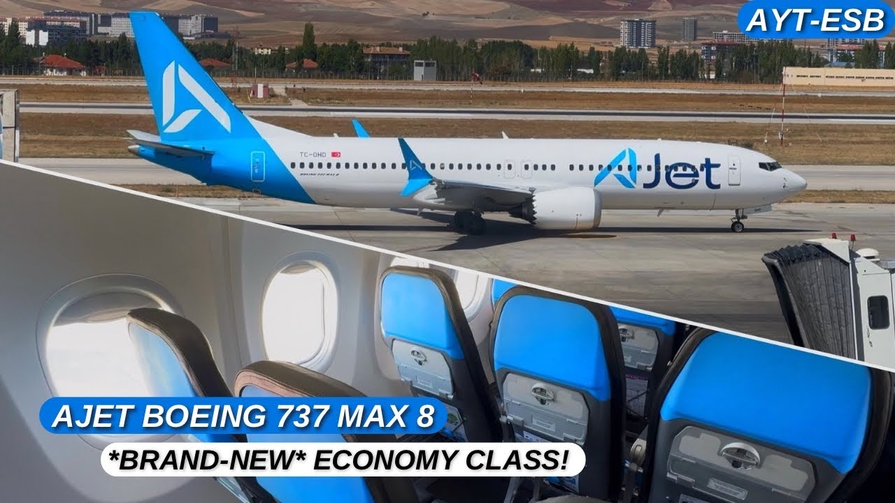 4K TRIP REPORT | *FIRST ON YT!* AJET Boeing 737 MAX 8 “BRAND-NEW” ECONOMY CLASS | Antalya - Ankara