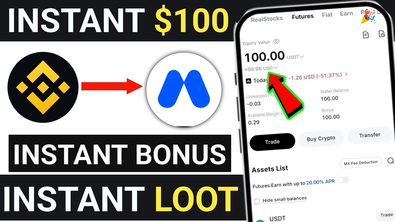 Instant 100$ Future Bonus 🤑 | Mexc Exchange Offer | New Crypto Loot Today | Instant Crypto Loot