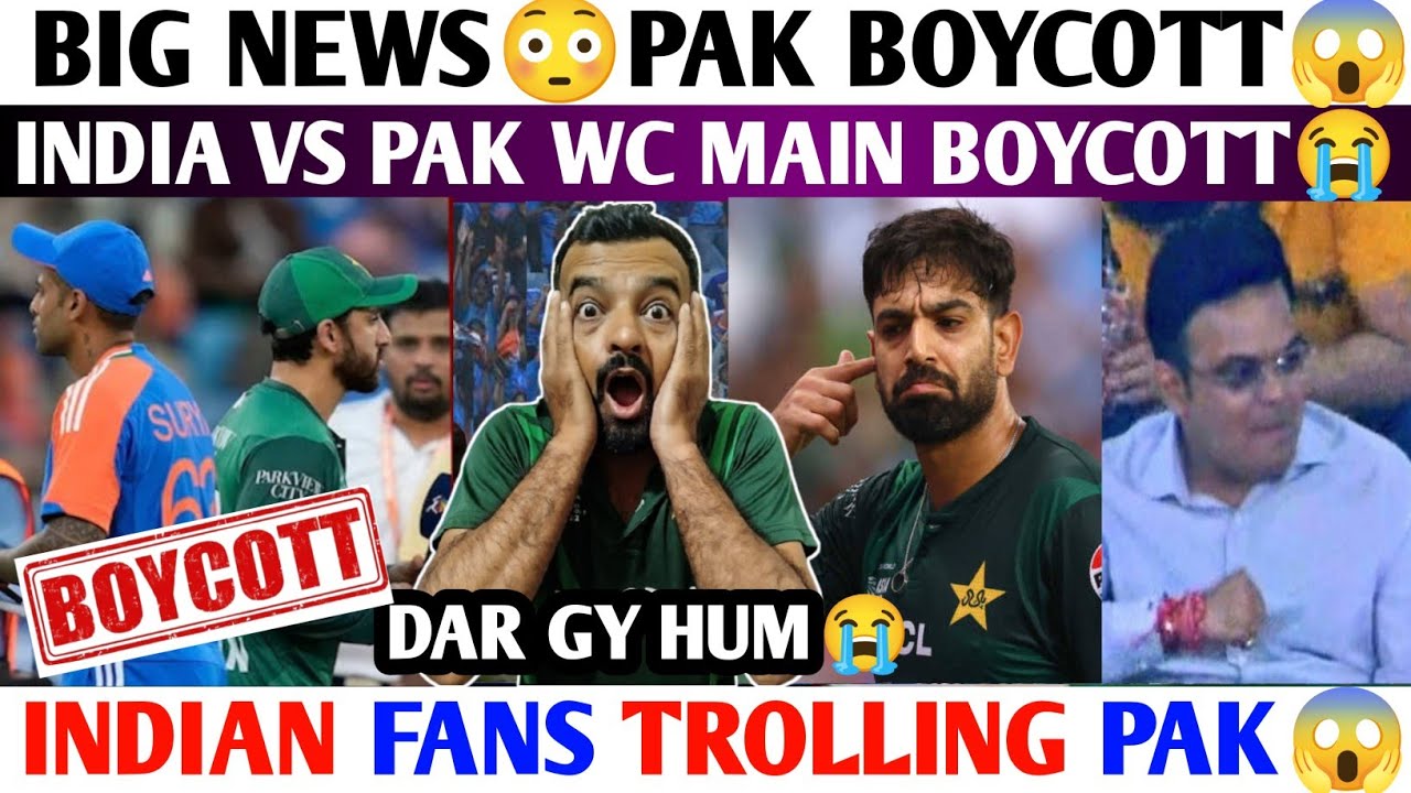 Big NEWS😭PAK BOYCOTT😭INDIA VS PAK WORLDCUP MATCH😭| Indian FANS TROLLING PAK FANS😭